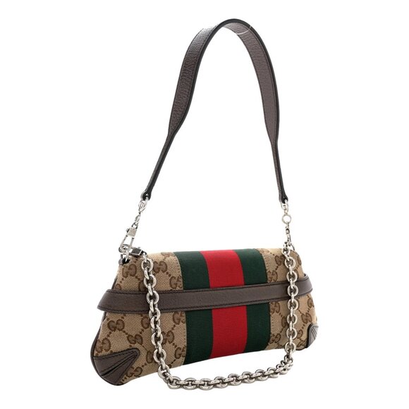 Canvas Web Stripe Small Chain Shoulder Bag - Picture 2 of 5